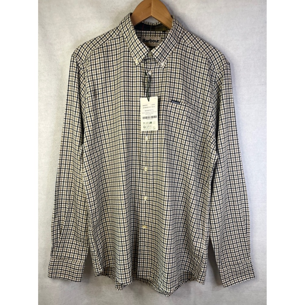 Barbour men's M Padshaw tailored fit gingham button up shirt 100% cotton NWT